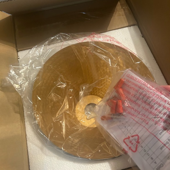 Two Brass and Gold Pendant Lights - Picture 4 of 4